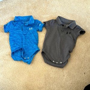 2 Under Armor onesies (size 0-3 months)